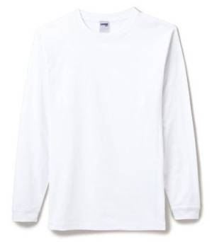 6.2オンス ヘビーウェイトロングスリーブTシャツ（ホワイト）